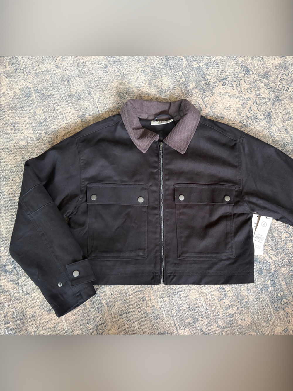 Crop Black Utility Jacket S
